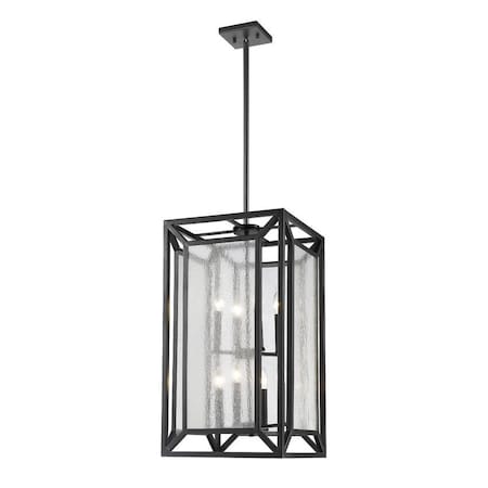 Z-Lite Braum 8 Light Pendant, Bronze And Clear Seedy 6005-8BRZ